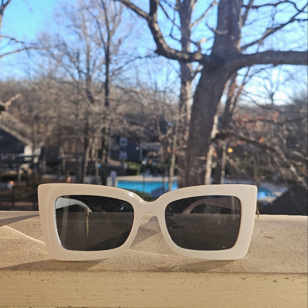 Luxury White vintage cateye Sunglasses